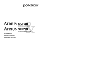 Polk Audio Atrium Sub10 Atrium Sat30 Owner's Manual