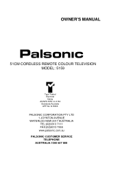 Palsonic 5159 Owners Manual