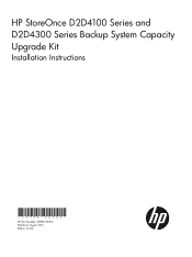 HP D2D4004fc HP D2D4100 and 4300 Series Backup System Capacity Upgrade installation instructions (EH986-90902, August 2013)