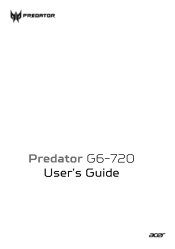 Acer Predator G6-720 User Manual