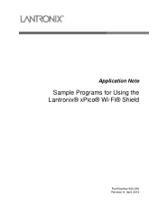 Lantronix xPico Wi-Fi Shield Application Note