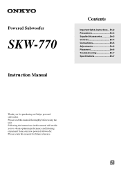 Onkyo SKW-770 User Manual English