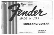 Fender Mustang Owner Manual