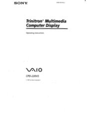 Sony CPD-220VS Operating Instructions  (primary manual)