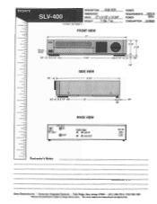 Sony SLV-400 Dimensions Diagrams