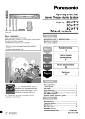 Panasonic SCHT17 SAHT15 User Guide