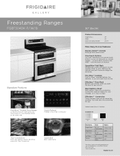 Frigidaire FGEF304DKW Product Specifications Sheet (English)
