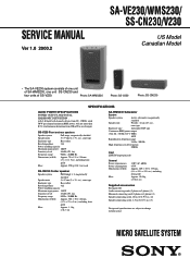 Sony SS-V230 Service Manual
