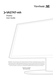 ViewSonic VA2747-MH - 27 1080p 75Hz Monitor with FreeSync HDMI and VGA User Guide