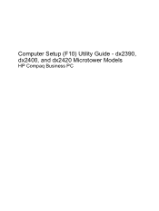 Compaq dx2420 Computer Setup (F10) Utility Guide