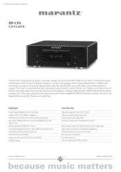 Marantz HD-CD1 HD-CD1 Specification Sheet