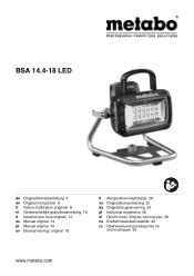 Metabo BSA 14.4-18 LED Operating Instructions 2