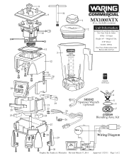 Waring MX1000XTX Parts List and Exploded Diagram