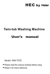 Haier WM-70TE User Manual