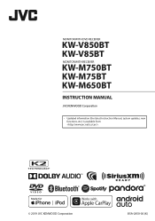 JVC KW-V85BT Operation Manual