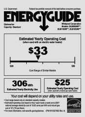 Whirlpool DU850SWPT Energy Guide