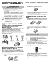 Chamberlain 950EV Owners Manual - Spanish Manufactured Prior to 2022
