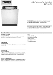 Zanussi ZDT21006FA Specification Sheet