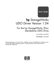 HP StorageWorks 7100ux HP StorageWorks UDO Driver V1.04 for the HP StorageWorks 30ux Standalone UDO Drive User's Guide (5969-5769, July 2004)