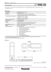 Panasonic PT-LB355 ET-WML100 Spec File