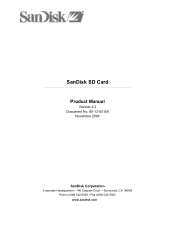 SanDisk SDSDX3-1024-901 Product Manual