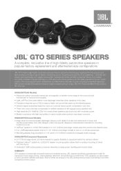 JBL GTO509C Spec Sheet EN