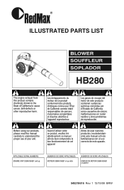 RedMax HB280-VK Parts List