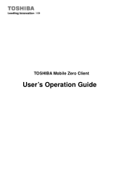 Toshiba Z30-BMZC004 Mobile Zero Client User Operation Guide