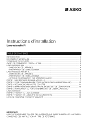 Asko D5536XLFI Installation instructions FR