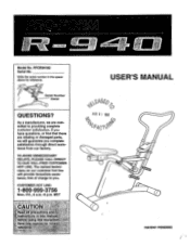 ProForm R940 English Manual
