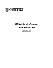 Kyocera KM-P4850w KM-Net ServiceGateway Quick Start Guide Rev-1