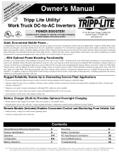 Tripp Lite UT2012UL Owner's Manual for UT Inverter/Chargers 932529