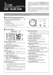 Icom HM162B/SW Instruction Manual
