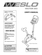 Weslo Vector 503 Bike Uk Manual