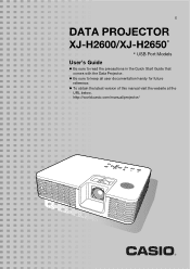 Casio XJ-H2600 User Manual