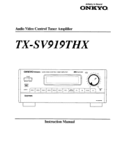 Onkyo TX-SV919 Owner Manual
