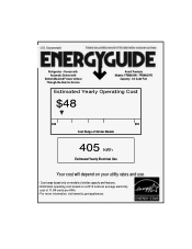 Avanti FFBM921PS Energy Guide Label