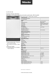 Miele G 4720 SCi AM Product sheet