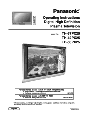 Panasonic TH37PX25U 42' Hdtv Pdp Tv