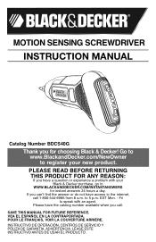 Black & Decker BDCS40G Type 1 Manual - BDCS40G