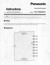 Panasonic WJPB85D01 WJPB85D01 User Guide