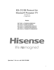 Hisense 75U1600 Hisense RS 232 and IR Protocol