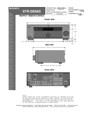 Sony STR-DE685 Dimensions Diagram