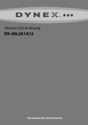 Dynex DX-40L261A12 Important Info (Spanish)