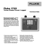 Fluke 1735 Fluke 1735 Three Phase Power Logger Datasheet