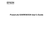 Epson PowerLite W39 Users Guide