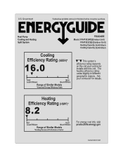 Frigidaire FFHP302CQ2 Energy Guide