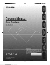 Toshiba 27A14 Owners Manual