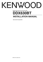 Kenwood DDX630BT User Manual 1