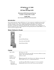 HP D7171A HP Netserver LC 2000 RS/12FC /Windows 2000 Advanced Server Cluster Configuration Guide